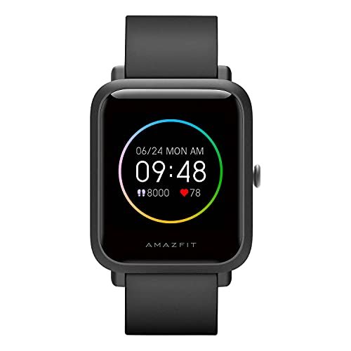 Amazfit Bip S Lite Smartwatch Orologio Fitness Tracker, Display Always-on, 150 Quadranti, Durata Batteria 30 Giorni, Impermeabil 5 ATM, Montoraggio della Frequenza Cardiaca, Notifiche Messaggi, Nero