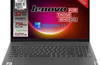 Notebook Lenovo SSD Intel i5 10th 4 Core, Display FULL HD 15,6, Ram 12Gb DDR4 , SSHD da 756Gb, wifi, Bt, usb, Win11 Pro, Libre office, preconfigurato e pronto all'uso, Garanzia e layout Italia
