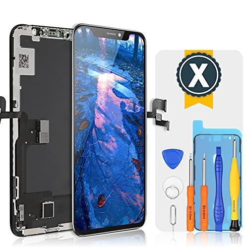 bokman Schermo Display LCD per iPhone X Nero, Touch Screen Digitizer Parti di Ricambio con Strumenti di Riparazione