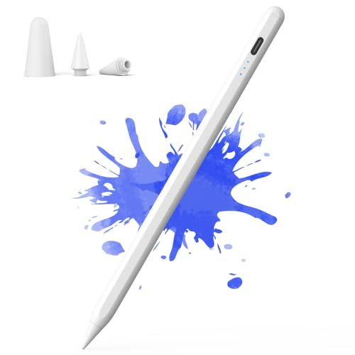 Penna Touch per iPad 2018-2021,LEZUN Penna Stilo per Rifiuto del Palmo, Penna per iPad con 2 Punte, Penna Tattile con Funzione di Rilevamento dell'Inclinazione