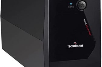 Tecnoware UPS ERA PLUS 750, Gruppo di Continuità, 2 Uscite Schuko, Autonomia fino a 10min/PC o 40 min/Modem, Stabilizzazione AVR, Potenza 750 VA