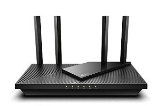 TP-Link Archer AX55 Router WiFi 6 Dual-Band AX3000Mbps, 5 Porte Gigabit, 1 Porta USB 3.0, TP-Link HomeShield, OneMesh, Router F (FTTH | FTTB | Ethernet), Tether App, Compatibile con Alexa