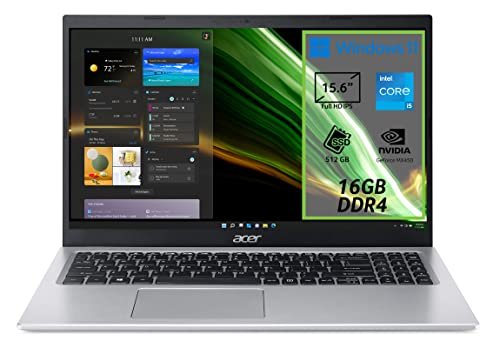 Acer Aspire 5 A515-56G-564E PC Portatile, Notebook, Processore Intel Core i5-1135G7, RAM 16 GB DDR4, 512 GB PCIe NVMe SSD, Display 15.6" IPS FHD LED LCD, NVIDIA GeForce MX450 2 GB, Windows 11 Home