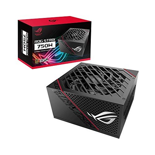 ASUS ROG Strix 750W Gold Alimentatore PC Modulare, 80Plus Gold, ATX12V, Dissipatori ROG Heatsink, Ventola Axial-Tech, Tecnologia 0dB, Personalizzabile, Misure 16 x 15 x 8.6 cm, Tasto ON/OFF, Nero