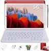 DUODUOGO 5G Tablet 10 Pollici con Wifi Offerte, Octa Core, Tablet in Offerta 4GB RAM 64GB/128GB, Tablet Android 2.4+5Ghz Dual WiFi, 6000mAh, Dual Caméra, 1.6Ghz, Bluetooth Netflix Type-C(Rosso)