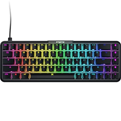 Fnatic STREAK65 - Tastiera da Gioco Meccanica RGB Retroilluminata a LED - Switch Speed Silver - Versione Piccola, Compatta e Portatile del 65% - Tastiera da Gioco PRO Esports (US; QWERTY)