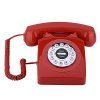 Goshyda Telefono di Casa Vintage, Stile Europeo retrò Vecchia Moda Antica Scrivania Numeri di Rete Fissa di Archiviazione Suono Chiaro, per la Decorazione Dell'ufficio a Casa(Rosso)