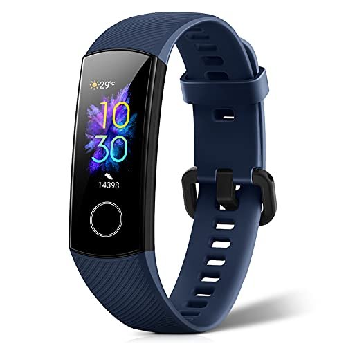 HONOR Band 5 Activity Tracker, Uomo Donna Smartwatch Orologio Fitness Cardiofrequenzimetro da Polso Impermeabile Smart Watch 0.95 Pollice Schermo a Colori,Blu