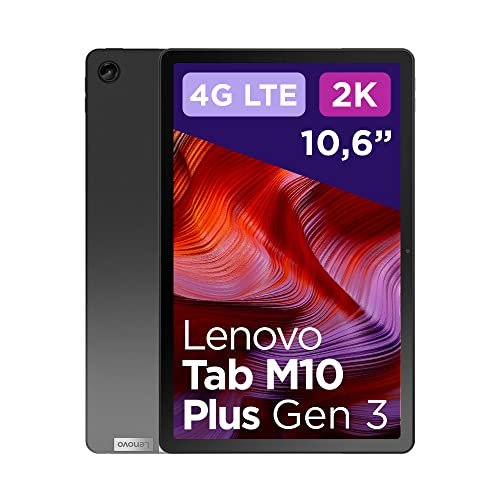 Lenovo Tab M10 Plus Terza Generazione, Display 10.6" 2K, 4G LTE, RAM 4GB, Memoria 128GB, 4 Speaker, Tablet Android 12, Storm Grey, Esclusiva Amazon, Alimentatore