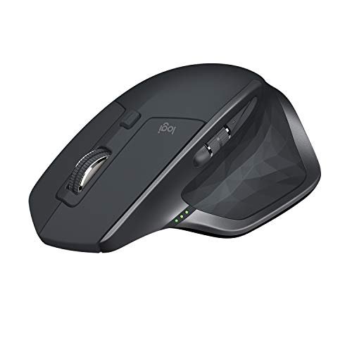 Logitech MX Master 2S Mouse Wireless - Utilizzo su qualsiasi superficie, scorrimento iperveloce, ergonomico, ricaricabile, controllo fino a 3 computer Apple Mac e Windows (Bluetooth/USB) - Grigio