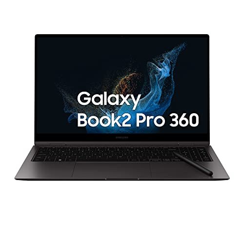 Samsung Galaxy Book2 Pro 360 PC Portatile, Convertible, 15.6" FHD Touch Amoled, Intel Core i5 di dodicesima generazione, Intel Iris Xe, RAM 8GB LPDDR5, 512GB NVMe SSD, Windows 11 Home, Graphite