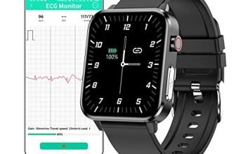 Smartwatch Uomo ECG, 1,7" Quadrato Orologio Intelligente Temperatura Corporea, IP68 Impermeabile Smart Watch Donna, Cardiofrequenzimetro da Polso Contapassi Tracker Attività per Android iOS Nero