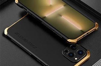 ZUHERA Custodia in metallo alluminio per iPhone 14 12 13 11 Pro Max Cover posteriore antiurto per iPhone 13 12 Pro XS MAX XR 6 7 8 Plus, oro nero, per iPhone 12 Pro