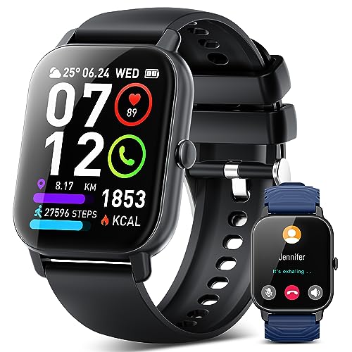 Smartwatch Uomo, Orologio Smartwatch Uomo con Chiamata e whatsapp, 1.85" Smart Watch Uomo Contapassi Sonno Cardiofrequenzimetro da polso, 112 Modalità Sportive Orologio Fitness Uomo, Fitness Tracker