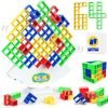 64 Pezzi Tetra Torre Tetris Gioco Stack Attack per Adulti, Equilibrio Giochi di Societa Tower Game Interattivi Montessori, Gadget Compleanno Bambini Giocattolo Educativi Regalo per 3 4 5 6 7+ Anni