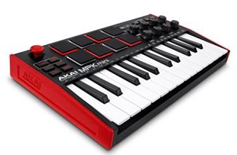 AKAI Professional MPK Mini MK3 - Tastiera MIDI Controller USB a 25 Note con 8 Drum Pad Retroilluminati, 8 Manopole e Software Incluso
