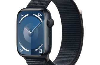Apple Watch Series 9 GPS 45mm Smartwatch con cassa in alluminio color mezzanotte e Sport Loop mezzanotte. Fitness tracker, app Livelli O₂, display Retina always-on, resistente all’acqua