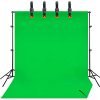 Green Screen, 3 m x 3 m / 9,8 ft x 9,8 ft x 9,8 ft Green Screen with 3 clip per fotografia, video e TV (3 x 3 m)