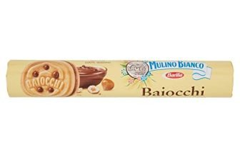 Mulino Bianco Biscotti Baiocchi con Crema alla Nocciola e Cacao per Colazione e Snack Dolce per la Merenda - 168 gr