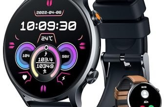 Orologio Smartwatch Uomo Sport con Chiamata: Orologi Smart Watch Bluetooth 5.2 compatibile Android e Ios 1.42" Rotondo Touch Schermo Contapassi Misuratori di Pressione Sanguigna IP67 Impermeabile