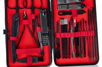 Tagliaunghie Set Professionale,Grooming Kit Strumenti per Manicure in Acciaio Inox 24 pezzi per viaggi o Casa,Kit Manicure Professionale, Set Manicure e Pedicure con Box