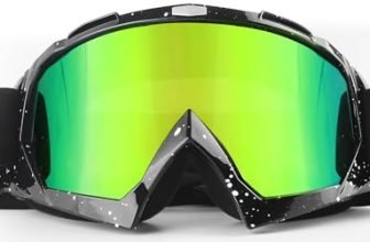 BIBIRE Occhiali Moto,Occhiali da Motocross per Gli Sport all'Aria Aperta,OTG Maschere Snowboard Protezione UV e Anti-Nebbia, Maschera Sci Casco Compatibile,per Unisex Adulto