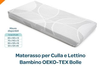 Materasso per Culla e Lettino Bambino OEKO-TEX Bolle - Artigianato Italiano