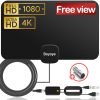 Boyoye Antenna TV Interna Amplificata Potente, Portata di Oltre 450km, Supporto Ricezione a 1080P VHF/UHF per Smart TV, Amplificatore di Segnale per Canali Locali, Cavo Coassiale da 5M (204N)