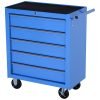 HOMCOM Carrello Porta Attrezzi in Metallo 5 Cassetti e Ruote 67.5x33x77cm Blu