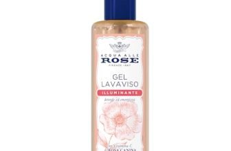 Acqua alle Rose, Gel Lavaviso Illuminante con Vitamina C di Rosa Canina, Detergente Viso per Pelli Spente e Opache, Azione Energizzante, Deterge e Ravviva la Pelle Uso Quotidiano, 200 ml