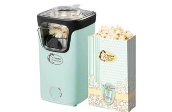 Bestron Macchina Popcorn, Turbo-Popcorn in meno di 2 minuti, Popcorn Machine con tecnologia ad aria calda, include 10 sacchetti per popcorn & misurino integrato, Collezione Sweet Dreams, Colore: Verde