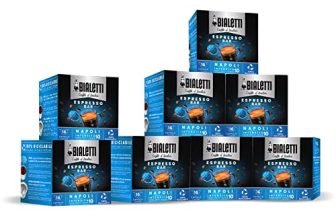 Bialetti Caffè D'Italia, Multipack 128 Capsule, 8 Box Da 16 Capsule, Napoli, Intensità 10, Compatibili con Macchine Bialetti sistema chiuso, 100% Alluminio