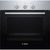 Bosch HBF011BR0 Serie 2, Forno da incasso, Aria Calda 3D: Cottura uniforme fino a 3 livelli, 3 manopole, Acciaio, 60 x 60 cm