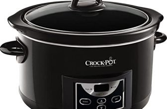 Crock-pot Pentola per Cottura Lenta, Slow Cooker, Capienza 4.7 lt, fino a 6 Persone, Spegnimento Automatico, 2 Impostazioni Cottura e Funzione mantenimento in caldo automatica, 220 W, Ceramica, Nero