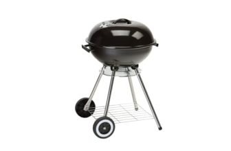 EMPOTEC Barbecue Carbone Rotondo Sfera con Coperchio Portatile BBQ Ruote e Maniglie in Bachelite 1 Ripiano Griglia Acciaio 42cm Carbonella Campeggio Picnic Giardino Misure 47x44x70cm