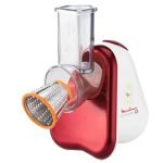 Moulinex DJ755G10 Fresh Express Plus Affettatutto Grattugia Elettrico, 5 Funzioni di Taglio, 200 W, 1 L, 1 Decibel, Plastica, Rosso