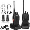 Walkie Talkie PMR446 Senza Licenza, 16 canali Walkie-talkie Professionali ricaricabili a lungo raggio, VOX CTCSS/DCS Radio FM Ricetrasmettitore Portatile Walkie Talkie con Auricolare (2 pezzi)