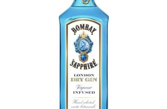 Bombay Sapphire Premium Distilled London Dry Gin, Vol. 40%, 100cl / 1L, infuso a vapore con 10 botanical esotici selezionati con cura