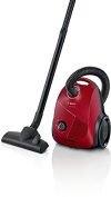 Bosch BGBS2RD1 Serie 2, Aspirapolvere a Traino con Sacco, Potenza 700W, Sacchetti Large da 3,5l, Facile da Usare e Trasportare, Rosso