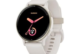 Garmin vívoactive 5, Smartwatch AMOLED 1,2", Cassa 42mm, Musica, Pay, +30 Sport, GPS, Cardio, Coach Sonno, Benefici Workout, Autonomia 11 giorni (Ivory & Cream Gold)