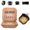 GOAUS Carta Forno per Friggitrice ad Aria Quadrata da 20 a 24 cm,125 Pezzi Accessori Friggitrice ad Aria 4,5 a 8 Litri per Air Fryer Ninja, Cosori, Philips, Moulinex, Ariete, Princess e Altro Ancora