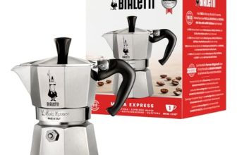 Bialetti Caffettiera Moka Express, Manico anti scottatura, Non adatta a induzione, 1 Tazze (60 ml), Alluminio