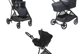 Chicco Trio Seety, Comprende Passeggino Seety con Telaio Ultraleggero, Navicella Ampia e Imbottita e Seggiolino Auto Kory Essential I-Size, Sistema Modulare Leggero e Compatto, 0 Mesi - 4 Anni