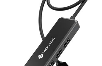 NOVOO USB C Hub, 4 Ports USB 2.0 SD Data Splitter, Simple and Practical Port USB Adapter for PS5/Mac Pro/Macbook Air/Dell XPS/Notebook PC/Flash Drive/Mobile HDD and More