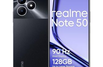 realme Note 50 Smartphone 4+128GB, Display da 90 Hz, Fino a 8GB di RAM dinamica + 128GB di ROM, Fotocamera AI da 13MP, Corpo sottile 7,99mm, Batteria di lunga durata da 5.000mAh, black(no adapter)